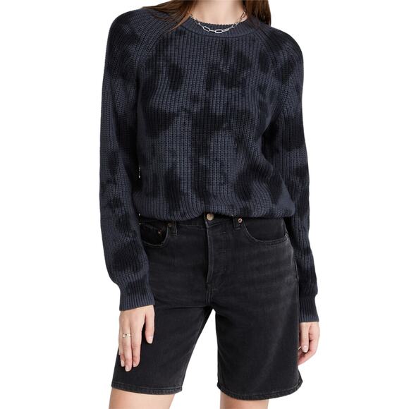 Rails NWT Venus Sweater Iron Black Tie Dye Size M Heavy Rib Knit Cashmere Blend - Picture 1 of 11